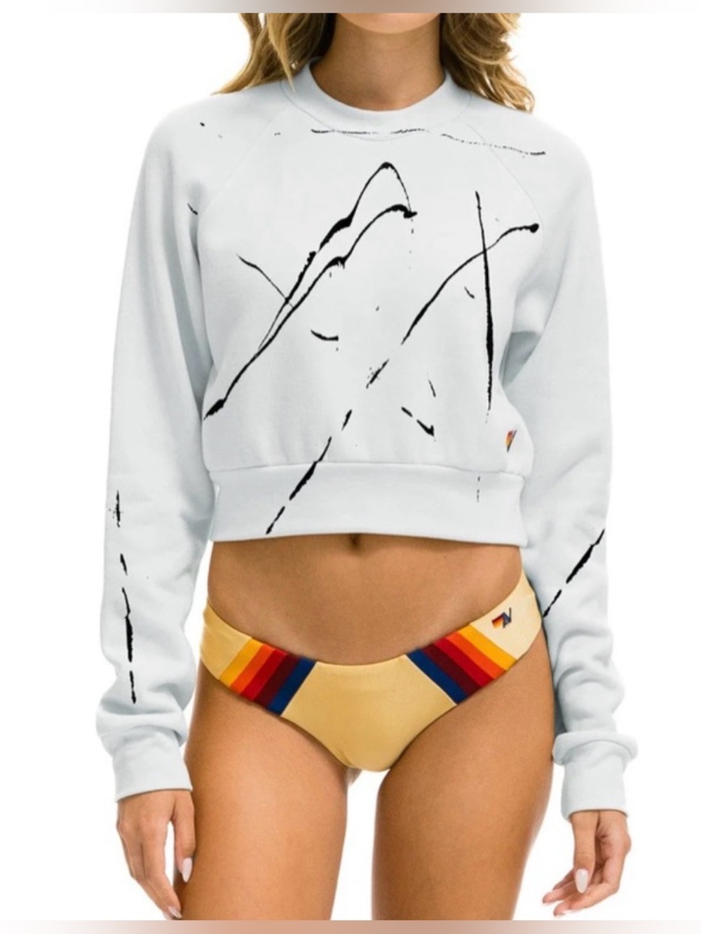 # 574 Aviator Nation Artist Collection Cropped Sweatshirt - Sz S
